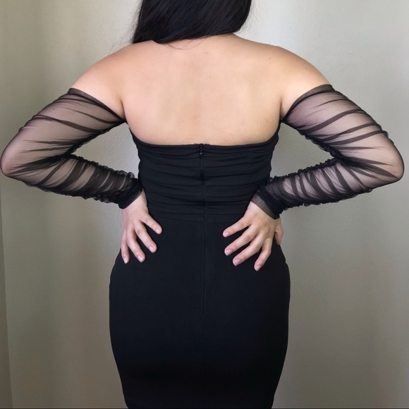 Sexy Ruched Sleeve Mini Dress - Picture 4 of 5